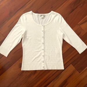 WHBM White Sparkly Cardigan